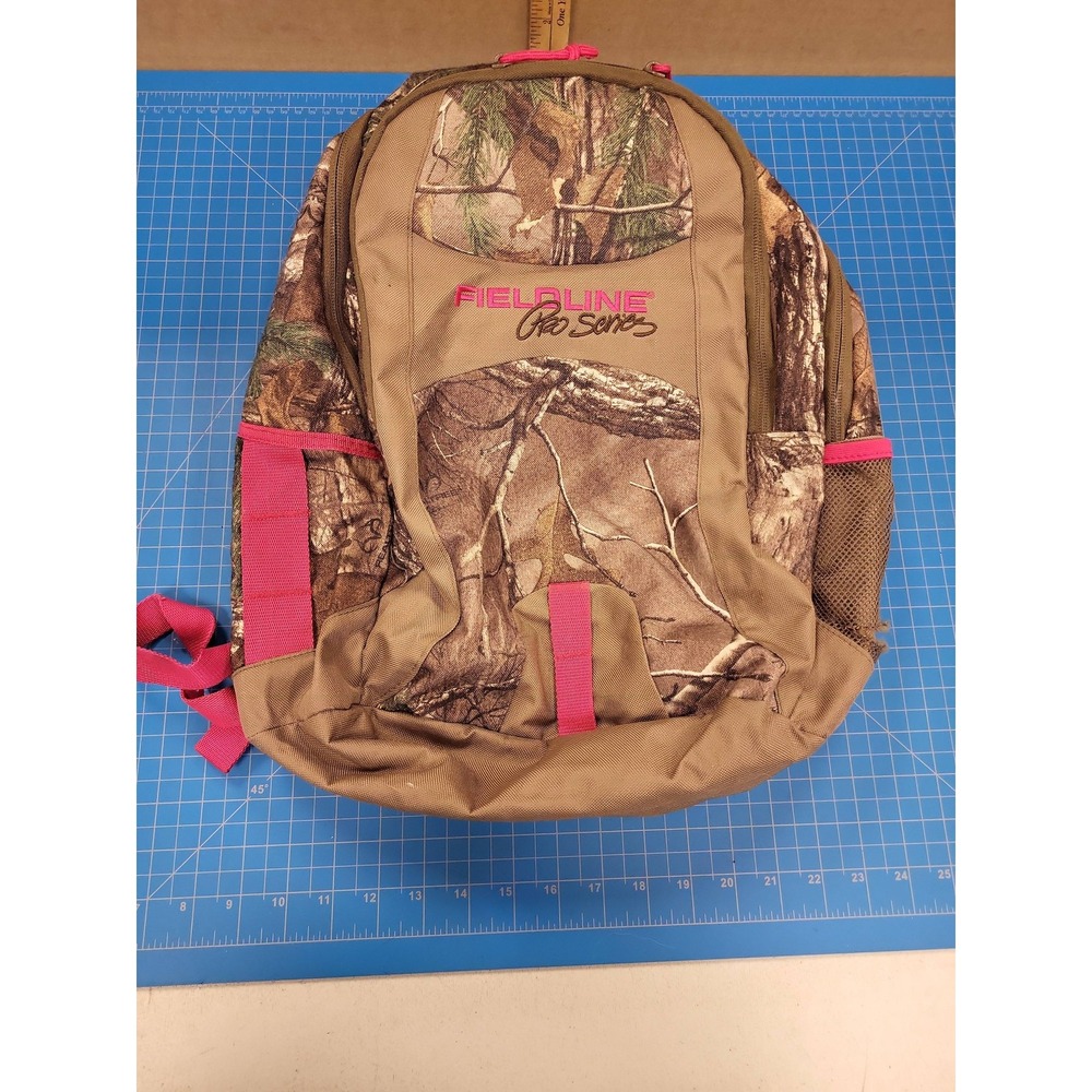 Fieldline Pro‎ Series Backpack Camo Pink Accents Book Bag Hiking Travel School
